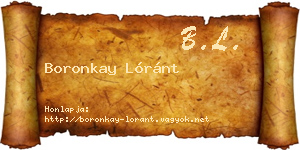 Boronkay Lóránt névjegykártya