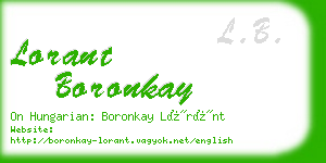 lorant boronkay business card